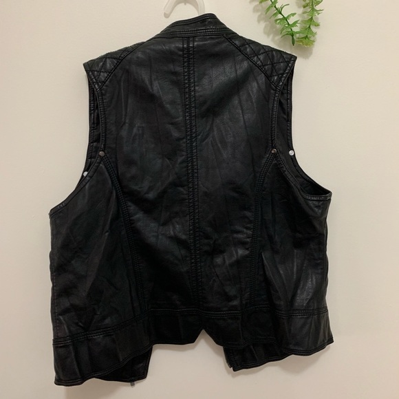 Trend Vintage Faux leather Chic Stylish Motto Vest Waistcoat Jacket Size Meduim - Picture 3 of 8